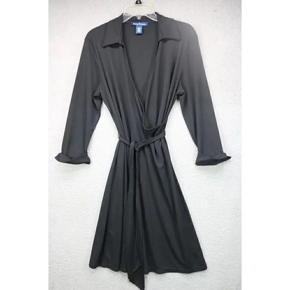 Evan-Picone Women's Faux Wrap Dress-Large-A Line-Office-Career